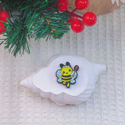 Silicone Focal Beads Small Bees Smiling Faces With Text Bee Mine 20pcs 8