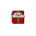 Silicone Focal Beads Christmas Gift Box with Playful Faces 20pcs 6