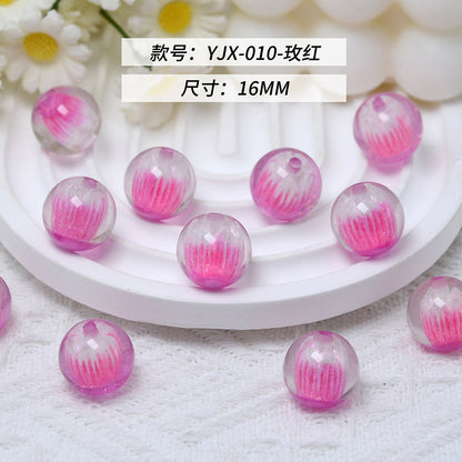 Clear Tulip Resin Beads 16mm Round Translucent Sparkle 10pcs 15