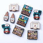 Silicone Focal Beads Coffee Stethoscope Gnome Holding Coffee Cup 1 pcs 3