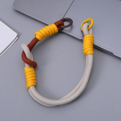 Dual Color Knotted Double Ring Phone Wristlet Keychain Nylon 3pcs 19