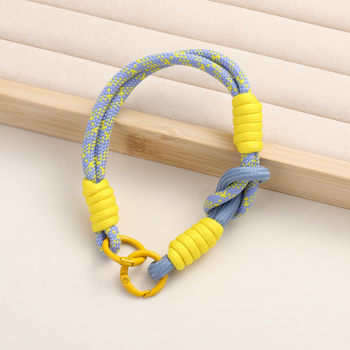 Patterned Macrame Dual Ring Phone Charm Polyester 33cm 2pcs 18