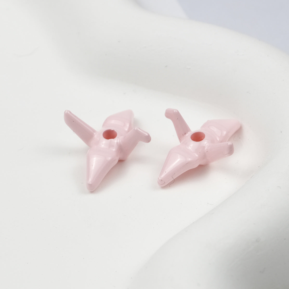 Painted Origami Crane Acrylic Beads 16mm Colorful Glossy 50pcs 10