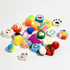 Slice Clay Beads 10mm Multicolor Hearts Flowers Stars Fruit 100pcs 6