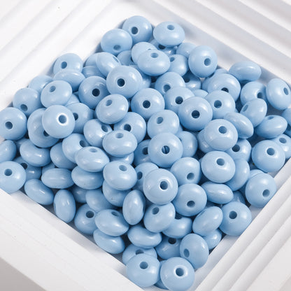 Acrylic Donut Spacer Beads 8mm Baking Colored Painted 100pcs 9