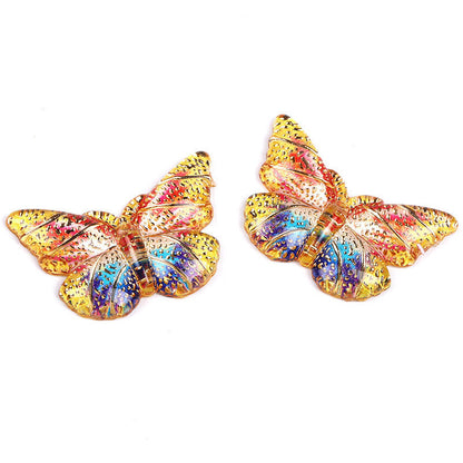 Plating Gilded Butterfly Acrylic Beads 15mm 22mm Radiant Mixed 100pcs 12