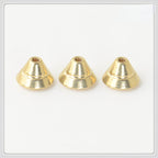 Brass Tower Metal Beads 7mm Double Layer Stepped Finish 100pcs 2