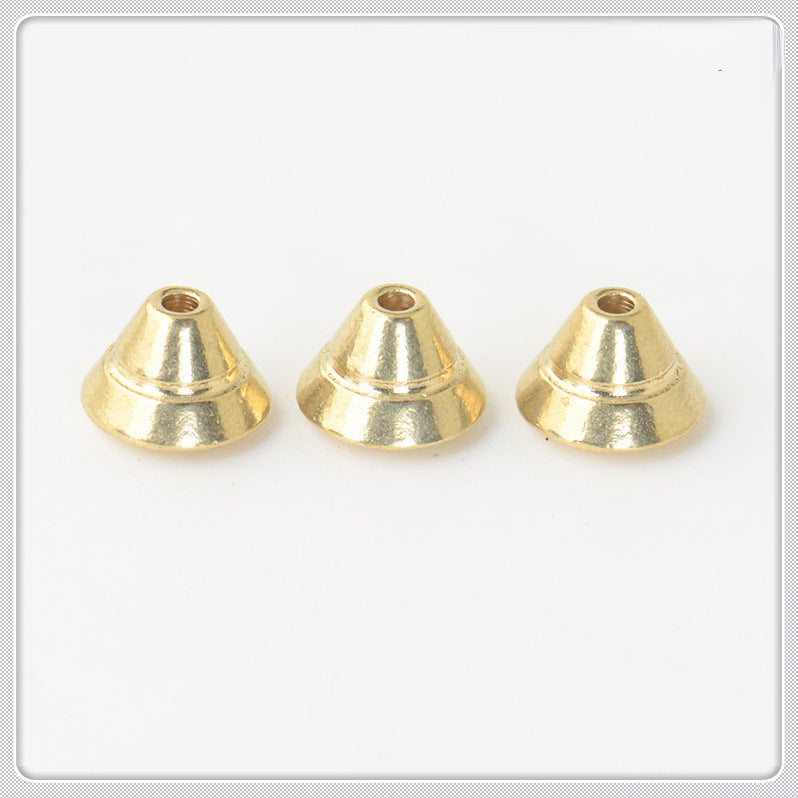 Brass Tower Metal Beads 7mm Double Layer Stepped Finish 100pcs 2