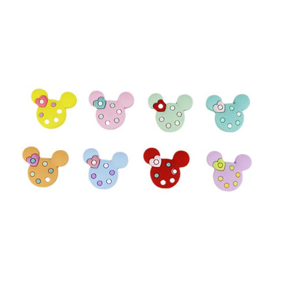 Silicone Focal Beads Mickey Head Polka Dot with Heart Accent 20pcs 2