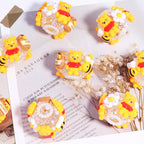 Honey Winnie Acrylic Beads 23mm Rhinestone Painted 6pcs