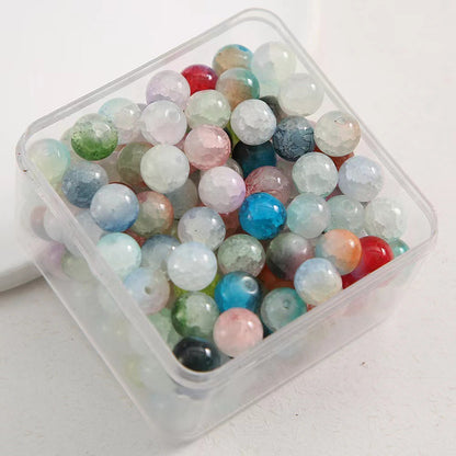 Crackle Glass Beads 10mm Gradient Pastel Colors 60pcs 7