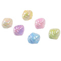 Pastel Cow Horn Wrapped Acrylic Beads 17mm Iridescent Finish 50pcs 2