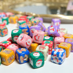 Christmas Square Acrylic Beads 14mm Colorful Printed 10pcs 4
