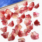 Wind Chime Flower Glass Beads 12mm Transparent Pink 50pcs 46