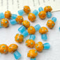 Hand Painted Mushroom Glass Beads 18mm Colorful Dotted Enamel 1pc 6