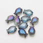 Electroplated Small Fish Glass Beads 10x14mm Translucent 30pcs 9