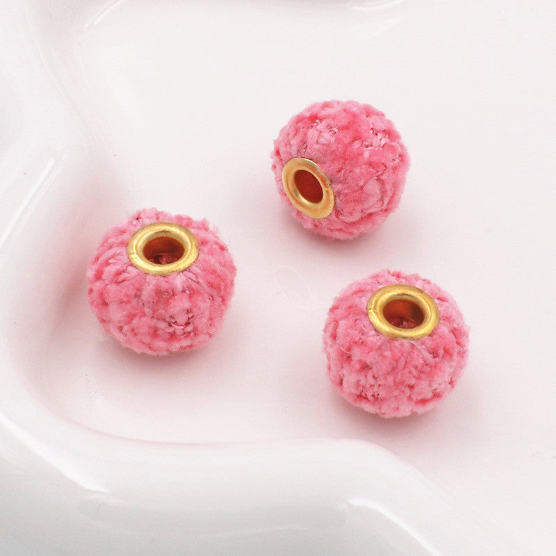 Fabric Woven Spacer Beads 15mm Mixed Colors 40pcs 8