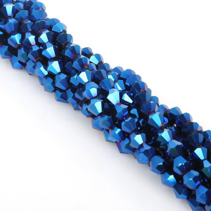 Electroplated Faceted Glass Beads 6mm Transparent Mixed Colors 45pcs 29
