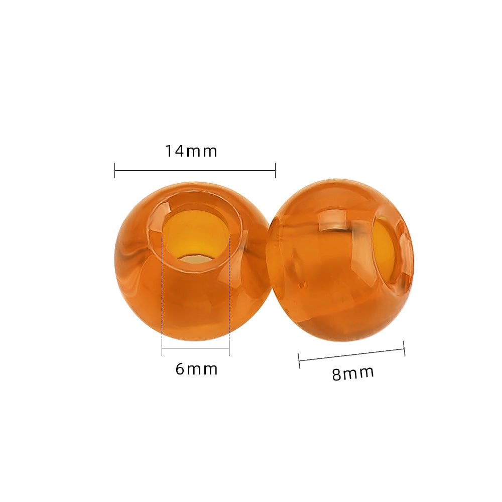Glass Spacer Beads 14mm Colorful Smooth Large Hole 20pcs 2