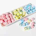 Printed Acrylic Square Beads 15mm Sanrio Pastel Colors 10pcs