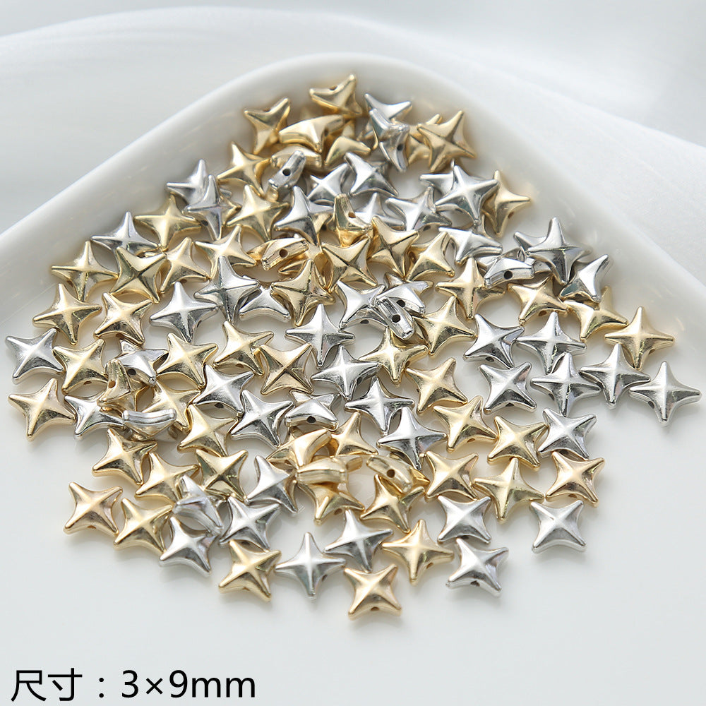 Acrylic Metallic Spacer Beads Gold and Silver 50pcs 6