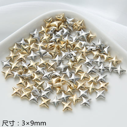 Acrylic Metallic Spacer Beads Gold and Silver 50pcs 6