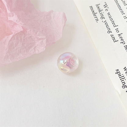 Glow Plating Round Acrylic Beads 15mm Double Color Meteorite 100pcs 8