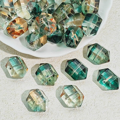 Gradient Faceted Hexagonal Prisms Glass Beads 20mm 25pcs 4