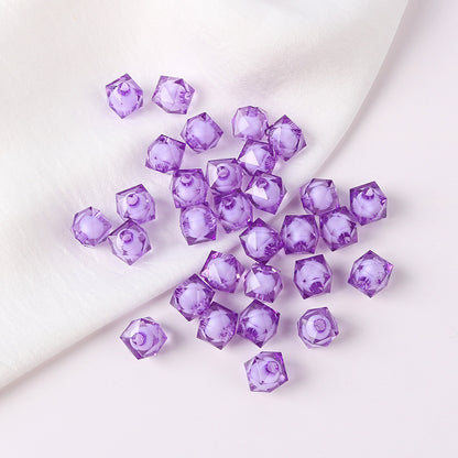 Faceted Acrylic Sago Beads 8-10mm Glossy Translucent 100pcs 19