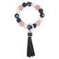 Daisy Tassel Silicone Beaded Wristlet Keychain Colorful Charm 10