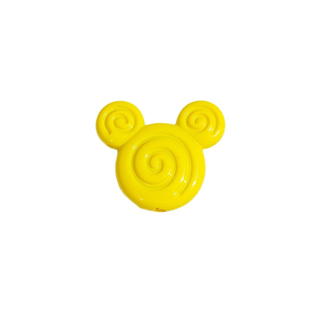 Swirl Mickey Head Acrylic Beads 29mm Colorful Mixed 10pcs 5