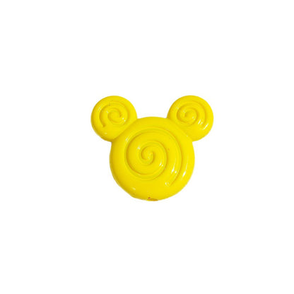 Swirl Mickey Head Acrylic Beads 29mm Colorful Mixed 10pcs 5