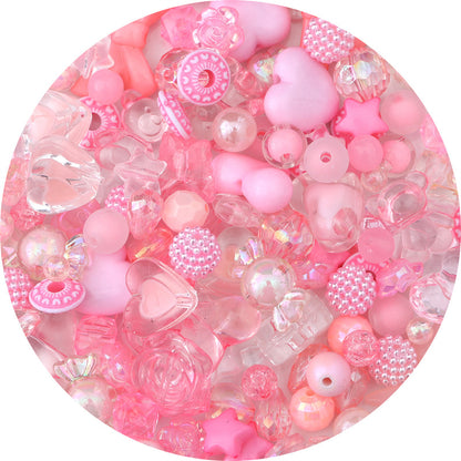Mixed Style Acrylic Beads Colorful Hearts Bows Gems Assorted 8