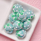 Plating Hand Painted Strawberry Acrylic Beads 17mm Colorful 5pcs 10