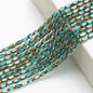 Gilded Oval Seed Glass Beads 4x6mm Plated Gold Frame 96pcs 9