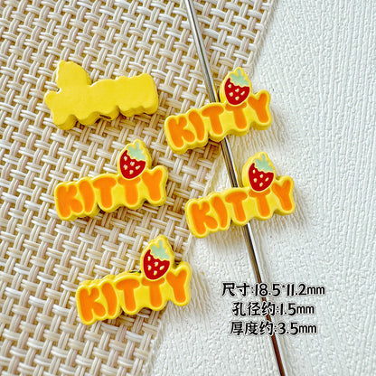 Signboard Metal Beads Painted Sanrio Series Colorful 10pcs 11