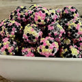 Rhinestone Bubblegum Beads 10-22mm Black Pink Yellow Confetti 5pcs