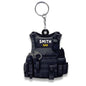 Acrylic Tactical Vest Police Cap Keychain Bold Yellow 226 Design 16