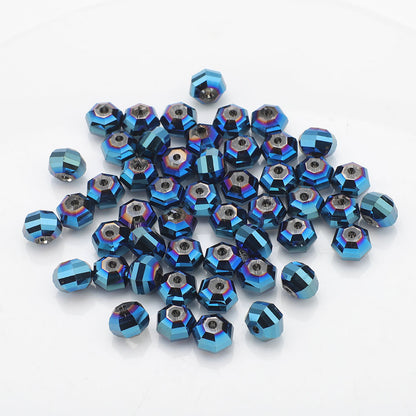 Faceted Glass Beads 8mm Watermelon Electroplated Iridescent 30pcs 25