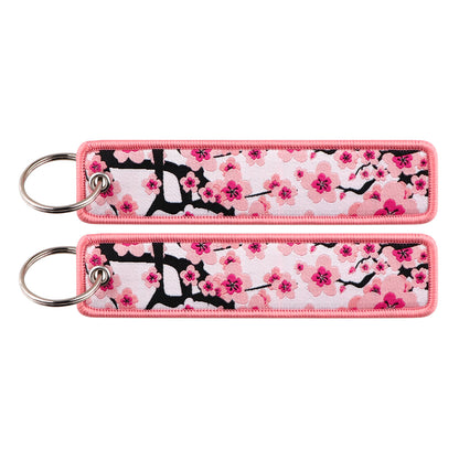 Double Sided Ukiyo Fabric Lanyard Keychain Japanese Motif 2pcs 29