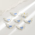 Heart Wings Rhinestone Beads 24mm Alloy Sparkling Mixed Colors 10pcs 6