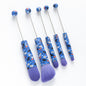 Beadable Makeup Brushes Halloween Christmas Themed Colorful Handles 5pcs 7