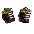 Silicone Focal Beads Independent Day US Flag Cowboy Boots Hearts 20pcs 3