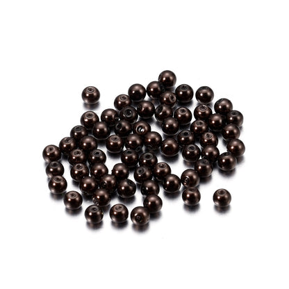 Pearl Glass Beads 8mm Imitation Smooth Glossy Mixed Colors 100pcs 26