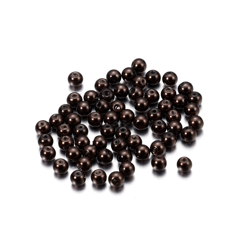 Pearl Glass Beads 8mm Imitation Smooth Glossy Mixed Colors 100pcs 26