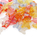Transparent Butterfly Acrylic Beads 15x13mm Multicolor 40pcs
