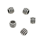 Tube Metal Beads 7mm Threaded Tibetan Large Hole Alloy 100pcs 5