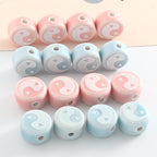 Flat Acrylic Beads 16mm Light Color Taichi Ceramic 10pcs 3