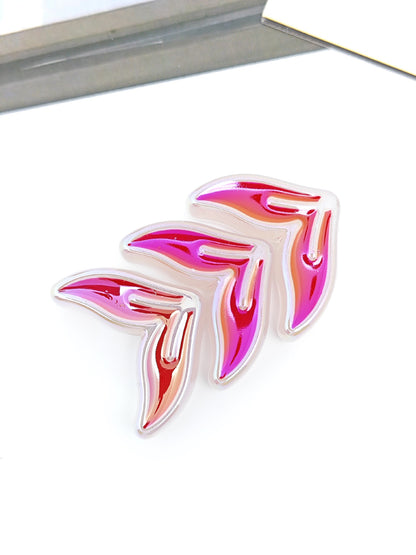 Glow Mermaid Tail Acrylic Beads 29x20x9mm Glow In The Dark 50pcs 21
