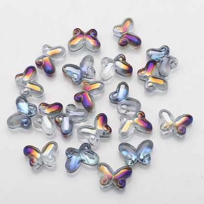 Butterfly Plated Transparent Glass Beads 10x14mm 20pcs 10
